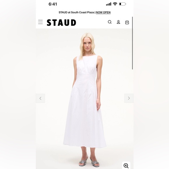 STAUD Dresses & Skirts - STAUD Elegant White Midi Dress